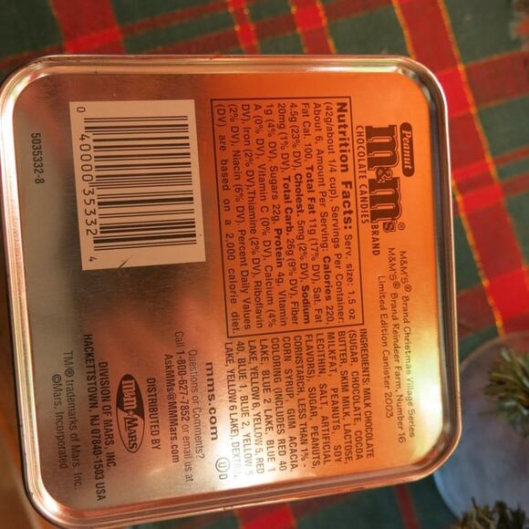 M & M's Christmas Tin 2003 Reindeer Farm Limited Edition Collectible Decor Empty - Picture 6 of 7